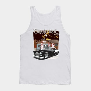 1955 Black & White Chevy Bel Air Old School Shirt Tank Top